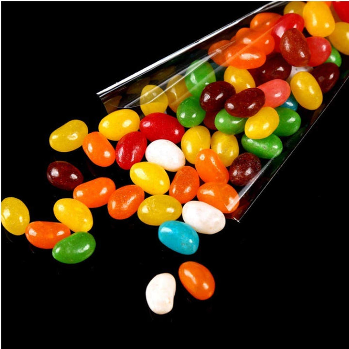 MAOUYWIEE 100 Pieces Popcorn Bags for Party Cone Shape Bags Transparent Cello Bags Sweet Clear Treat Bags with 100 Pieces Twist Ties, 9.8 x 5.1 Inch (Gold Twist Ties)