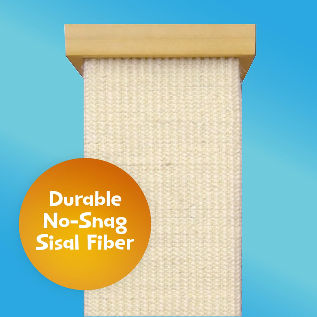 Ultimate Scratching Post – Beige, Large 32 Inch Tower - Sisal Fiber, Simple Design - For All Cats
