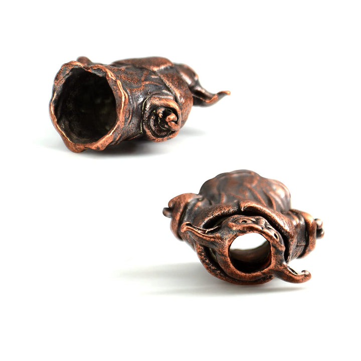 Knife Lanyard Beads - Beads Paracord for DIY Keychain Charms, Hand-Casted Metal Copper Papa Yoda Beads for Paracord Skull Bracelet 2Pcs/Lot