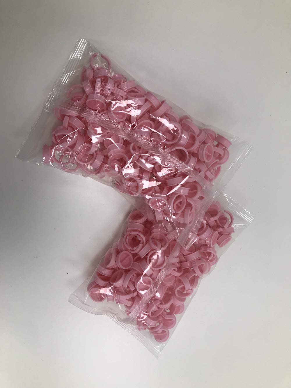 100 Microblading Ring Cups with Division Pink 1.5cm Diameter Large Size for Thick Microblading Pigment