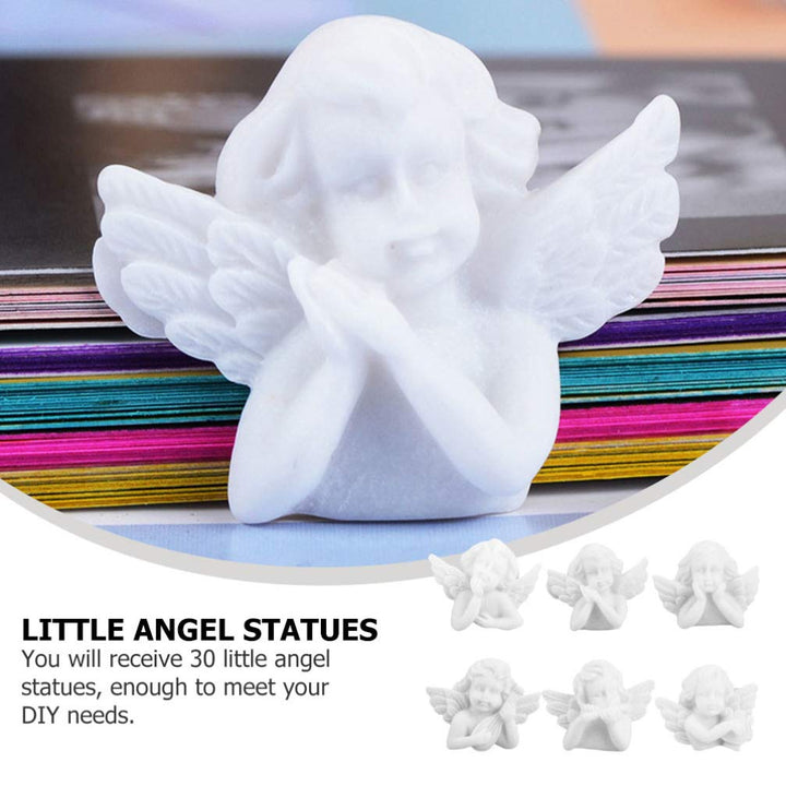 EXCEART 30Pcs Miniature Angel Figurine Mini Child Angel Statue Resin Embellishments Flatback Beads Charm Ornament Cherubs Angels for DIY Scrapbooking Craft Phone Case (Mixed Style)