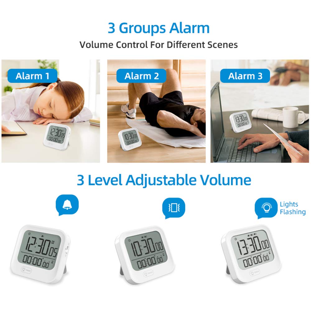Digital Pomodoro Timer Alarm Clock Stopwatch for Produc