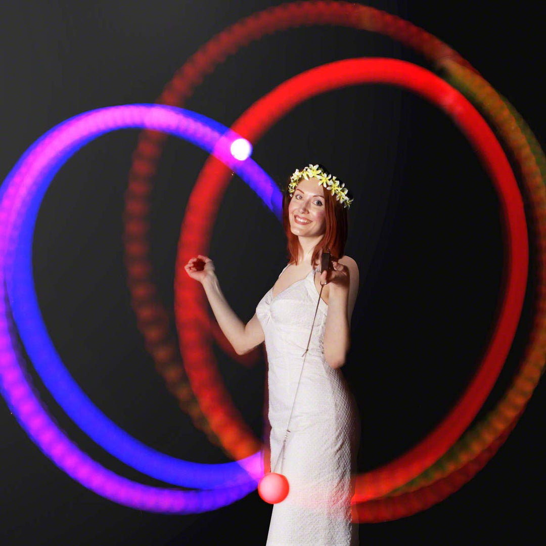 LED Poi Ball Swirling Light Rave Toy (Set of 2)