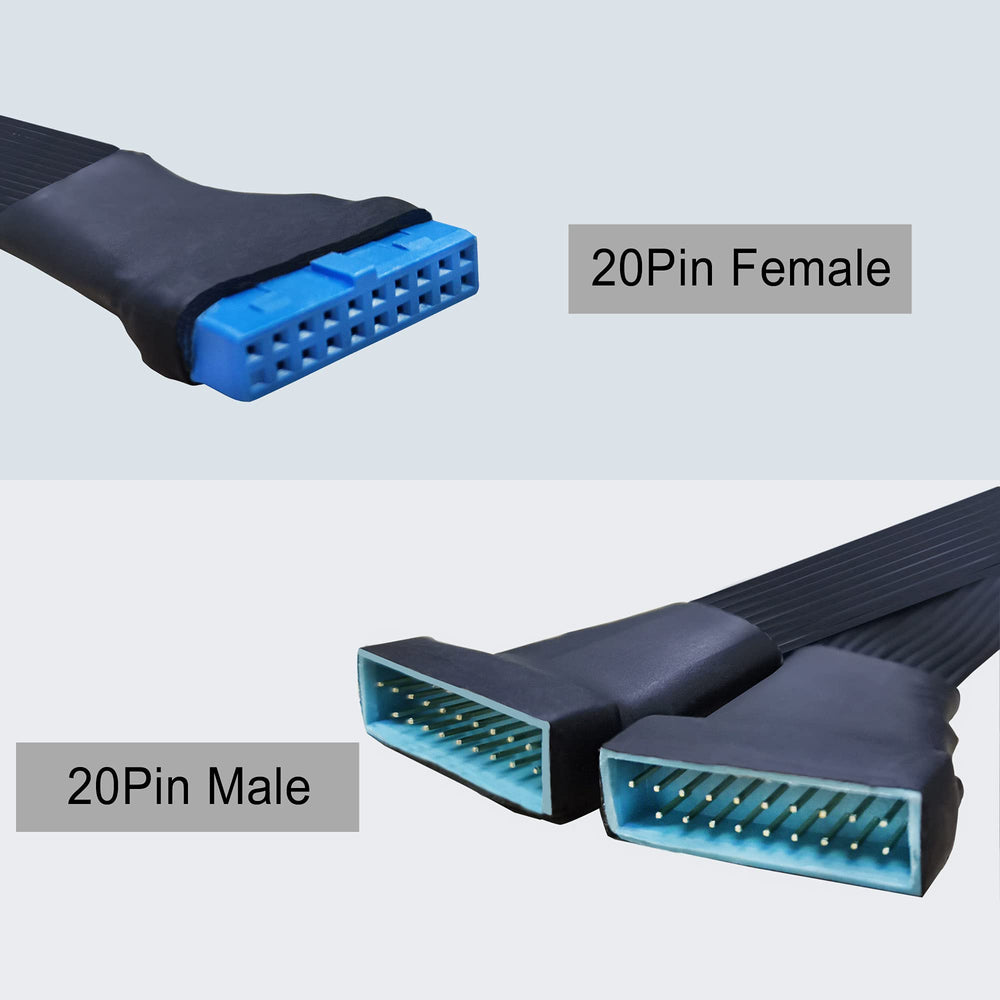 GINTOOYUN USB 3.0 Header Extension Cable, 19/20 Pin 1 t