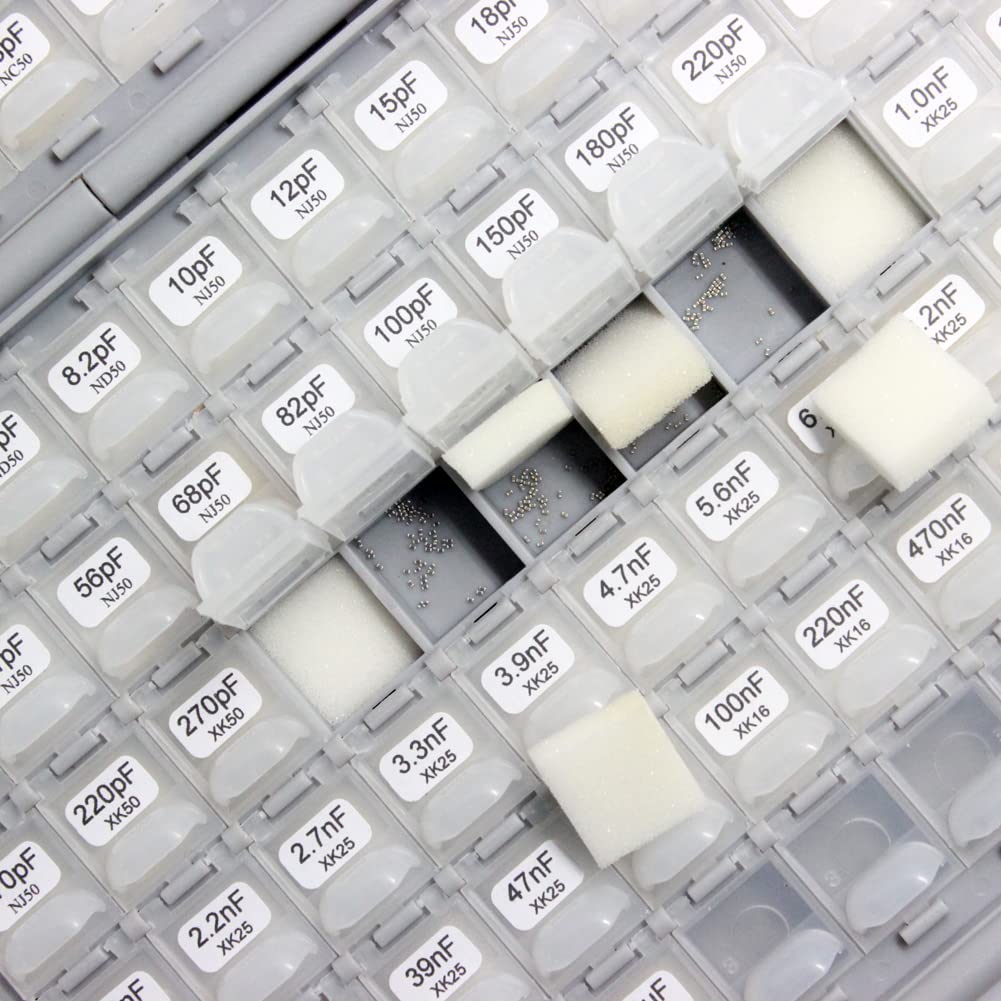 SMT SMD 0402 Capacitor kit 79 Values x 50 pcs distributed in Box-All .5p 1uF X7R