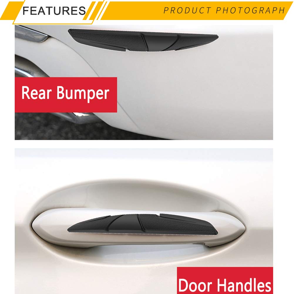 6 Pcs Silicone Car Door Edge Guards Universal Car Bumper Body Protector Trim Guard Auto Rearview Mirror Anti Collision Protector (Black)
