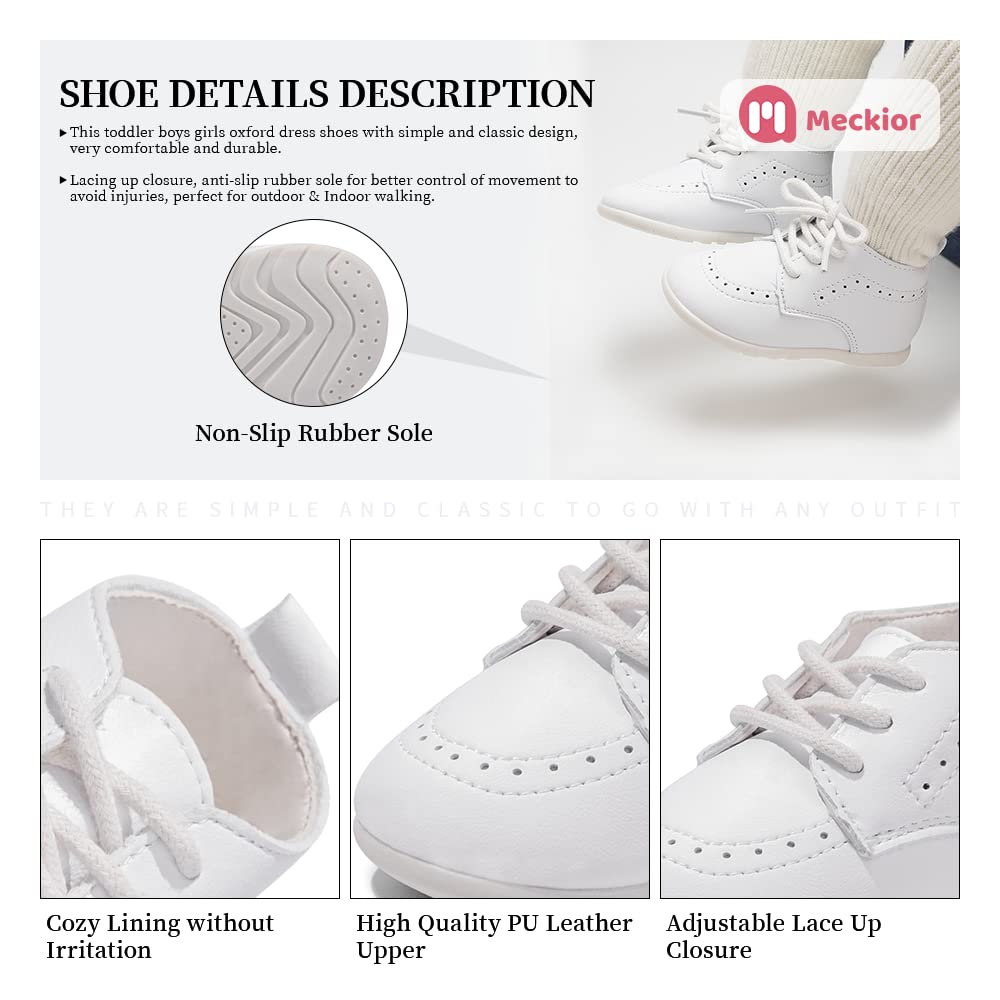 Meckior Infant Baby Boys Girls Classic PU Leather Weddi