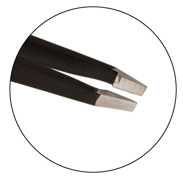 Black : Expert Slant Tip Tweezers, Stainless Steel, Perfect for Eyebrow Shaping, 100% Satisfaction Guaranteed (black)