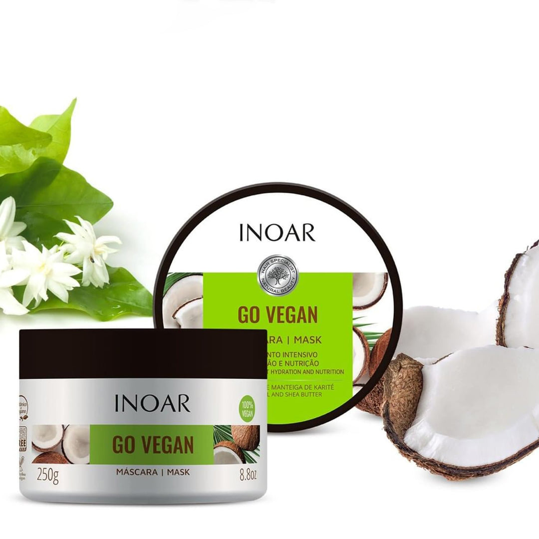 – Go Vegan Hydration and Nutrition Hair Mask, Damaged Hair, Curly Hair Care, Vegan Hair Product, Silicone and Paraben Free, Cruelty Free Haircare for Men and Women (8.8 oz.)