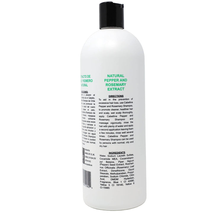 Chile con Romero Shampoo, Cleansing Shampoo witth Pepper and Rosemary Extract. Helps you Prevent Hair Loss, Cleans and Refresh your Hair, 32 FL Oz, Bottle