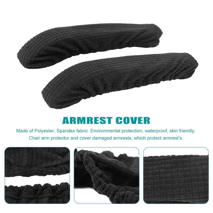 1pair Office Chair Arm Armrest Covers, Removable Chair Armrest Pads Stretchable Slipcover Protector Sleeve for Computer Gaming Desk Rotating Chairs(Dark Grey)