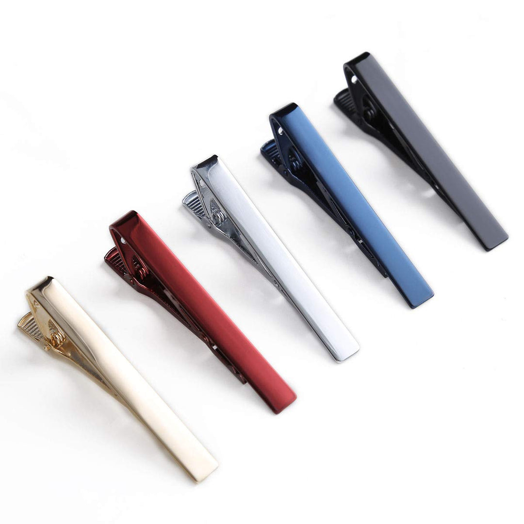 5 Pcs Tie Clips for men Tie Bar Clip Set for Regular Ties Necktie Wedding Business Tie Pin Clips
