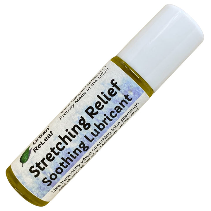 Ear Lobe Stretching Relief Soothing Lubricant ! Cools Red, Angry Stretched Piercings. Taper, Plug, Gauge Jewelry. Easy Roller-Ball Applicator. 100% Natural, Essential Oils