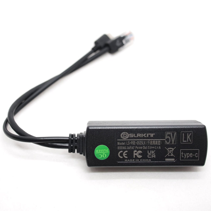 DSLRKIT Gigabit USB Type C Active PoE Splitter 48V to 5