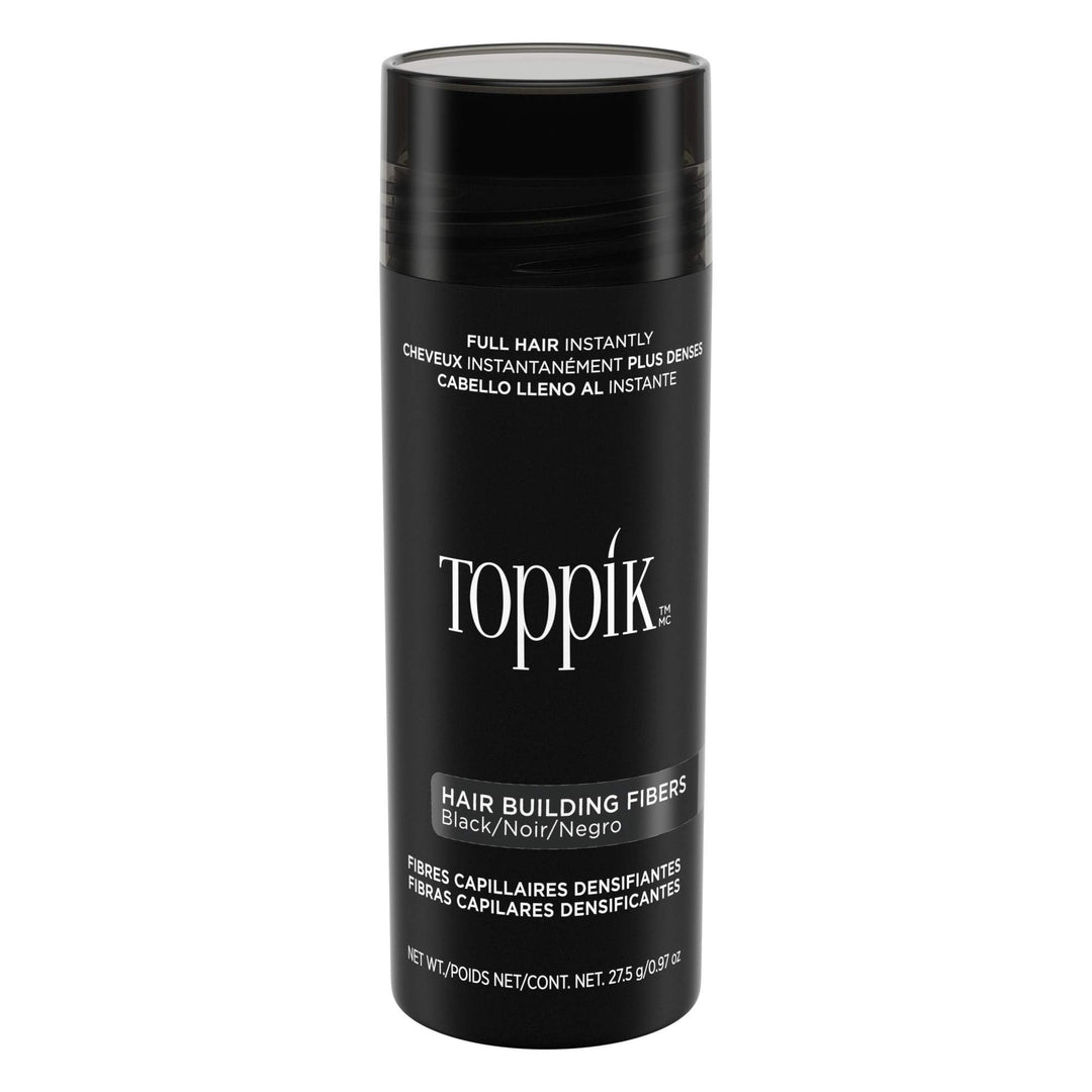 Toppik Hair Building Fibers, Black, 27.5g | Fill In Fine or Thinning Hair | Instantly Thicker, Fuller Looking Hair | 9 Shades for Men &amp; Women