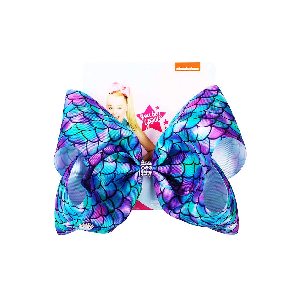 2 Pack Siwa Style Hair Bows for Girls -8 Inch Large Ribbon Hair Bows Alligator Clips Hair Barrettes Accessories Mermaid Bows Best Xmas Gift