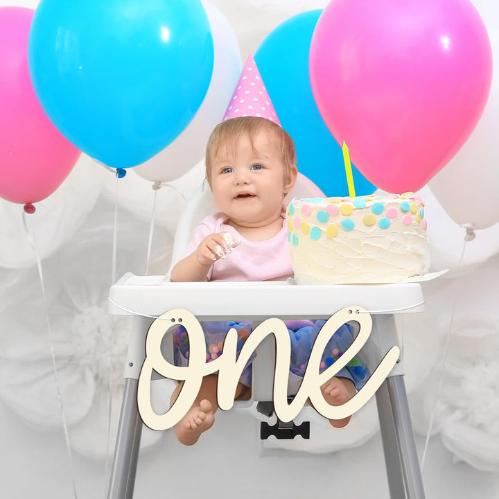 One Wooden Sign One Cutout Letter for 1st Birthday Part