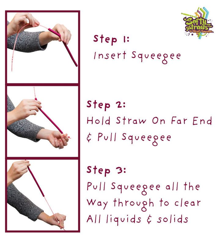 Straw Squeegee Cleaning Tool 4 Pack - (2 Small, 2 Wide)