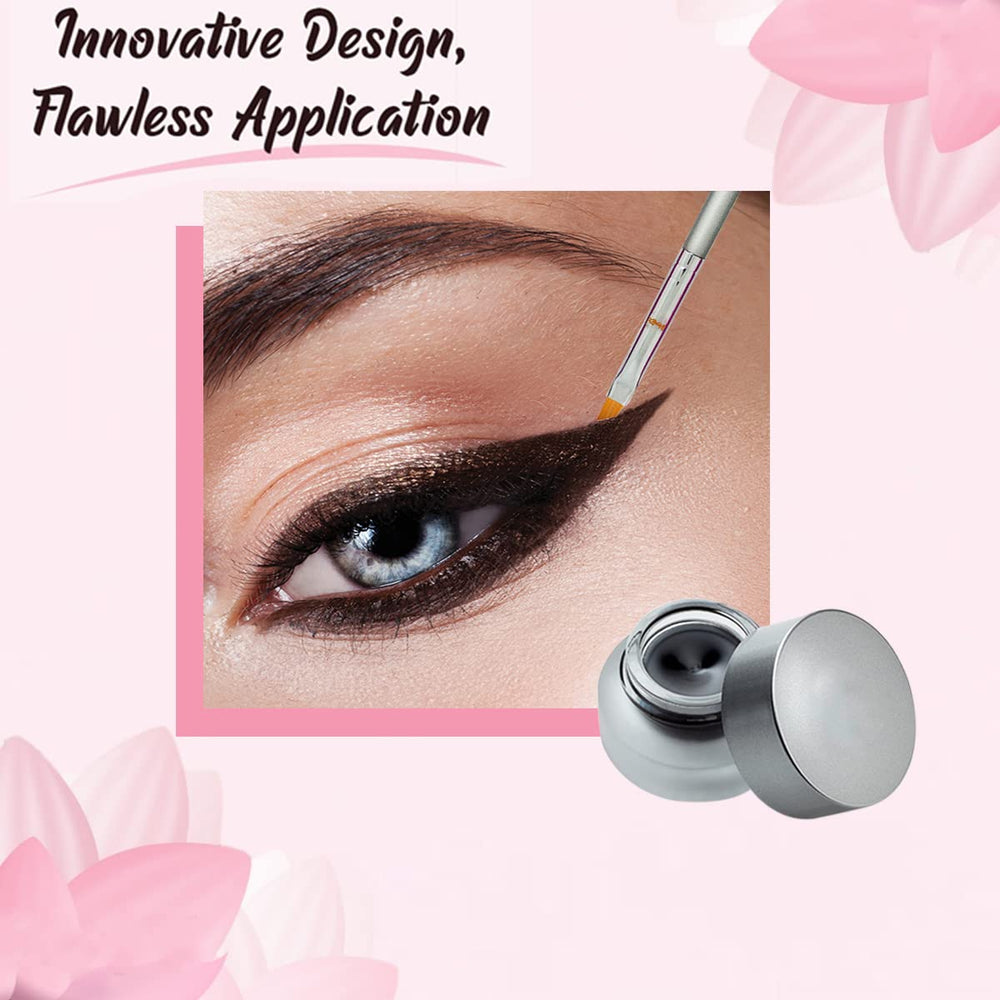 Eyeliner Brush Set : Small Angled Eyeliner Brushes Set BEST SELLER -Pencil Brush - Fine Point Star Beauty Premium Brushes For Precision Gel Eye Liner Makeup PERFECT Winged Eyeliner Brush Control