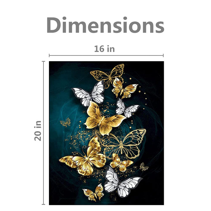 Paint by Numbers for Adults,DIY Paint by Number Beginner &amp; Kids,Butterfly Drawing Acrylic Paint and Brushes Sets,16×20 Inches Christmas Decor Decorations Gifts