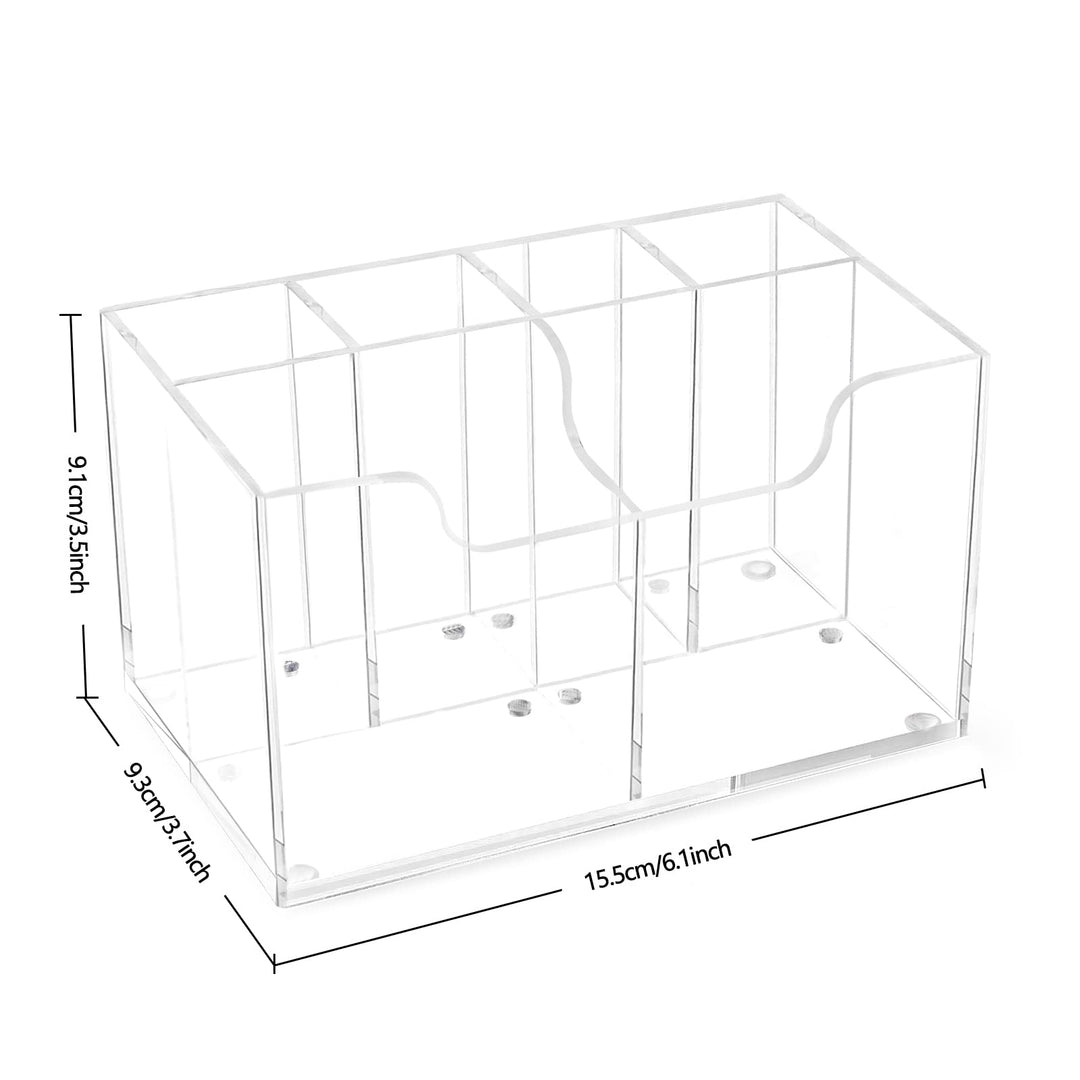 Small Toothbrush Holder for Bathroom, 5 Slots Clear Acrylic Bathroom Accessories Organizer for Small Spaces