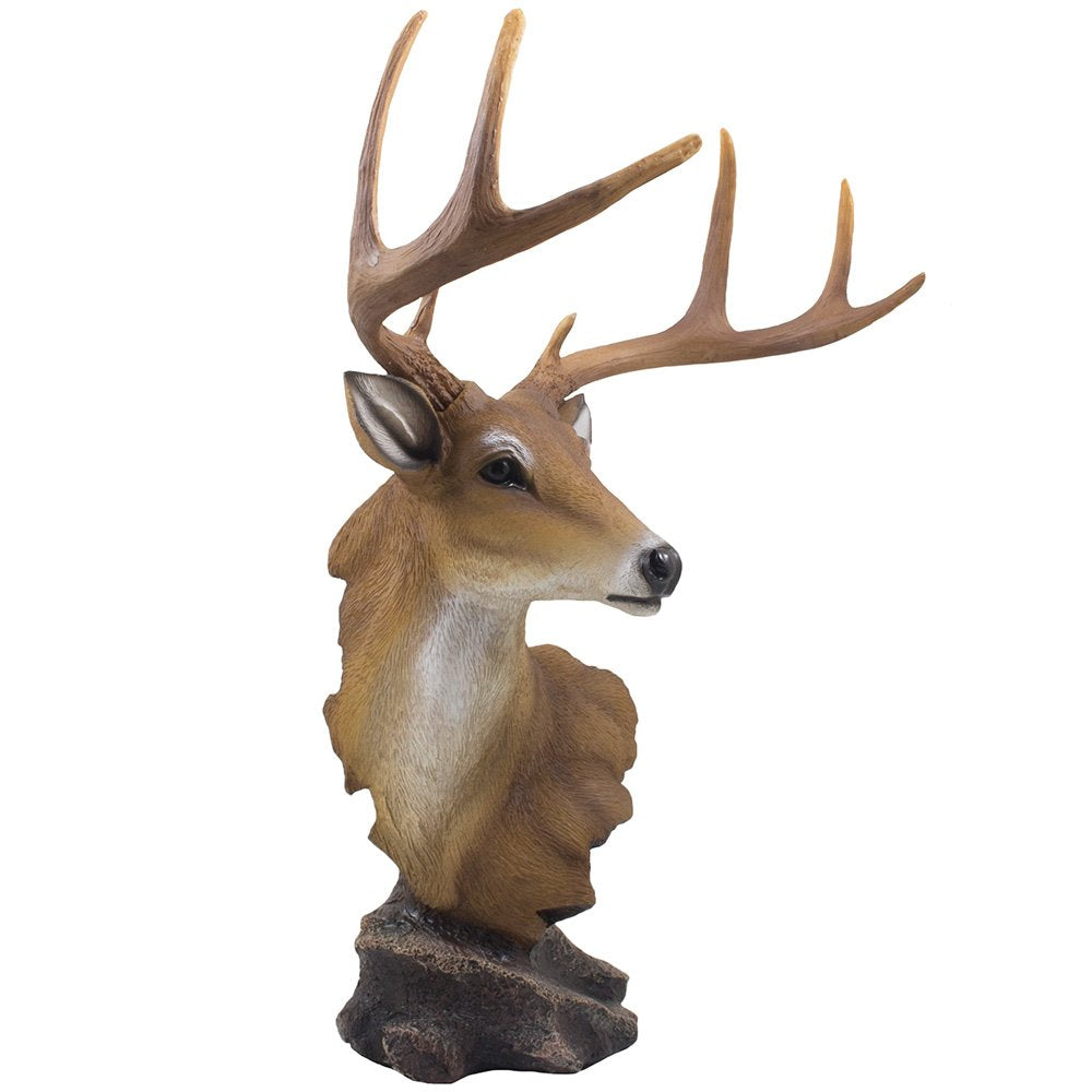 Home &#39;n Gifts Decorative Buck Bust Statue or Deer Head Sculpture with 8-point Antlers