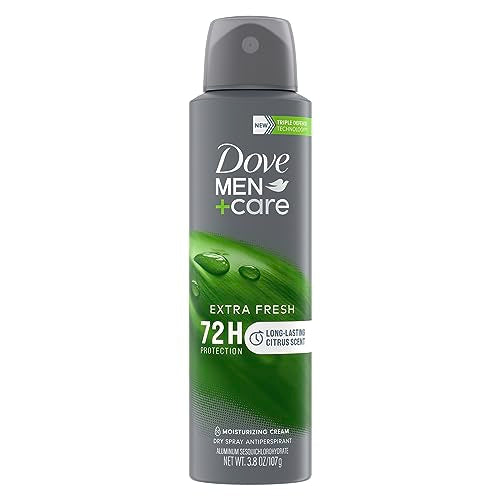 Dove Men+Care Antiperspirant Dry Spray Deodorant for Men Extra Fresh 48-Hour Sweat and Body Odor Protection 3.8 oz