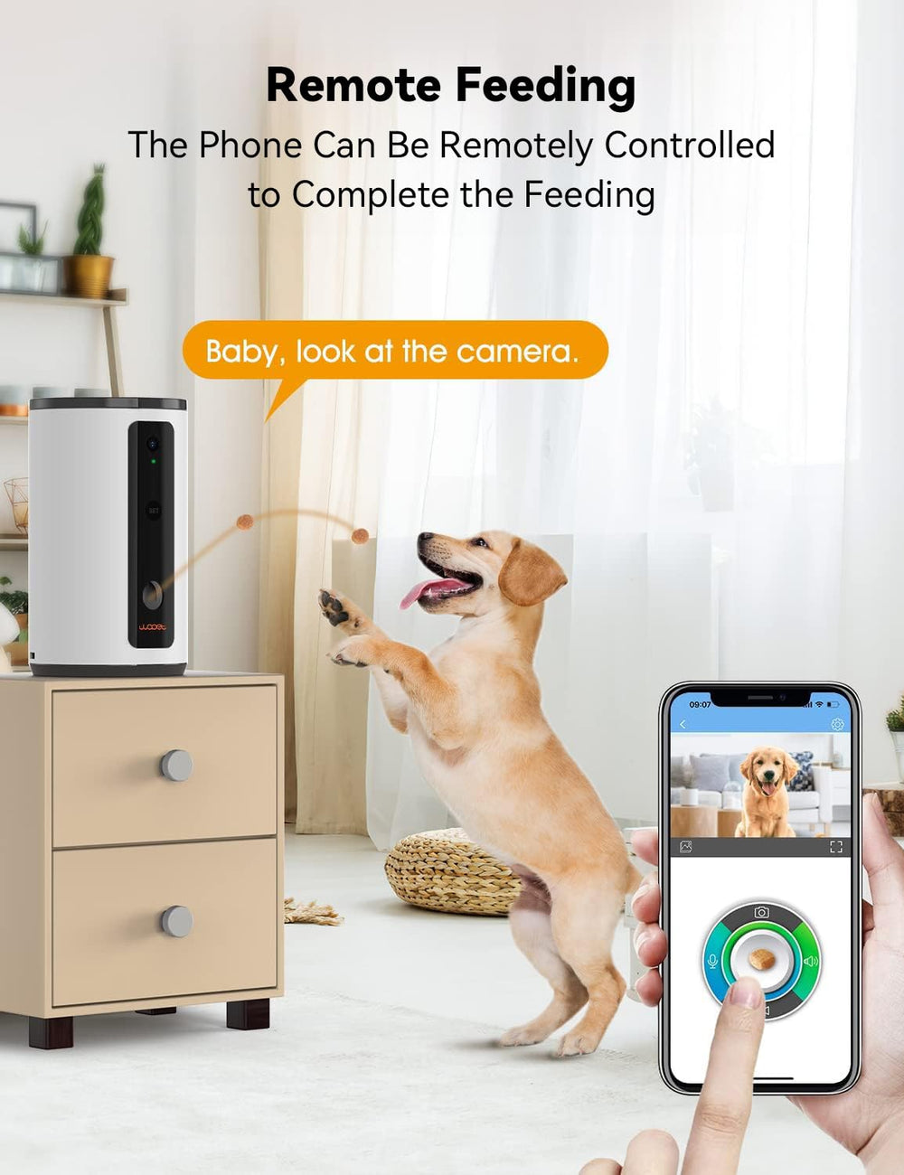 Dog Camera D01 Plus: 5G WiFi Pet Camera with Treat Tossing, 1080P HD with Night Vision for Pet Viewing, Two Way Audio Communication Designed for Dogs and Cats, Monitor Your Pet Remotely