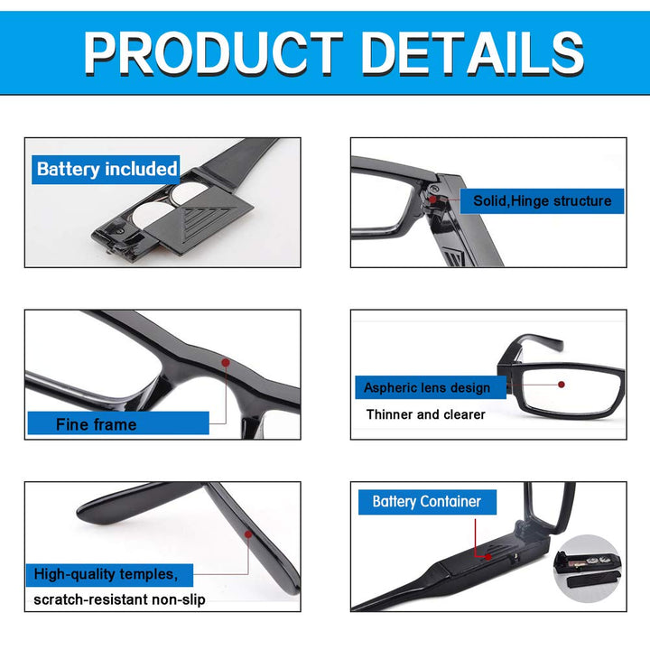 DuanMei Reading Glasses with Light Bright LED Readers w