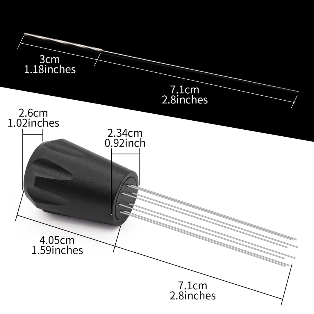 WDT Tool Coffee Grounds Needle Distributor 304 Stainless Steel Mini Whisk for Espresso Stirring Distribution Black