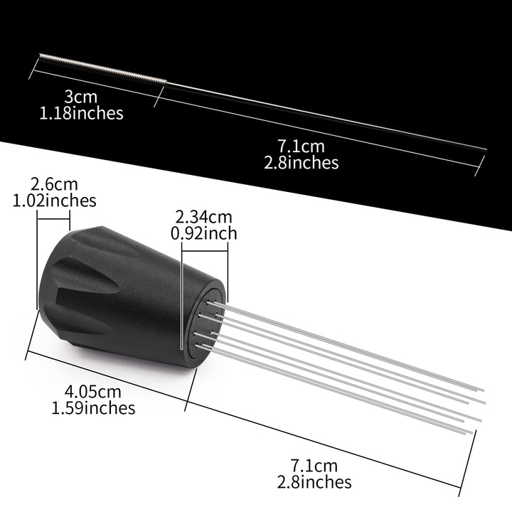WDT Tool Coffee Grounds Needle Distributor 304 Stainless Steel Mini Whisk for Espresso Stirring Distribution Black