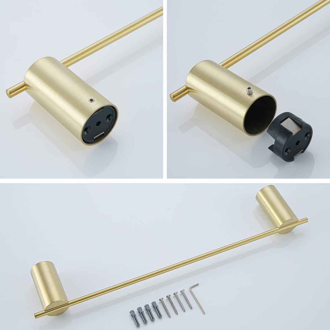 Brushed Gold Towel Bar Rack Holder Rod 18 inch Hand Towel Holder for Bathroom Kitchen Hardware Accessories Wall Mount 96068-2-18BG