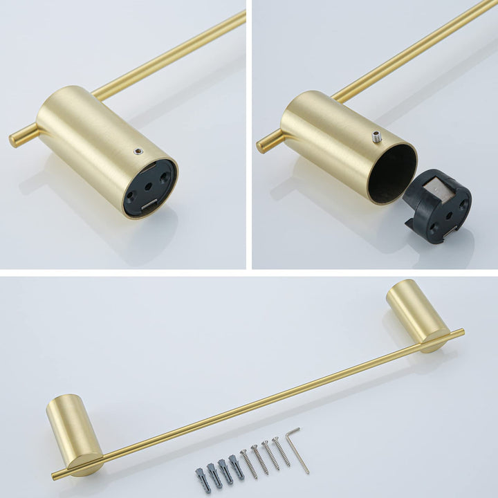 Brushed Gold Towel Bar Rack Holder Rod 18 inch Hand Towel Holder for Bathroom Kitchen Hardware Accessories Wall Mount 96068-2-18BG