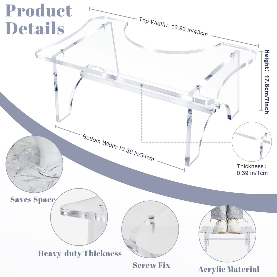 Acrylic Toilet Stool for Adults,Potty Stool Clear Toilet Step Foot Toilet Stool Portable Stool for Bathroom Women Men(6.5 Inch)