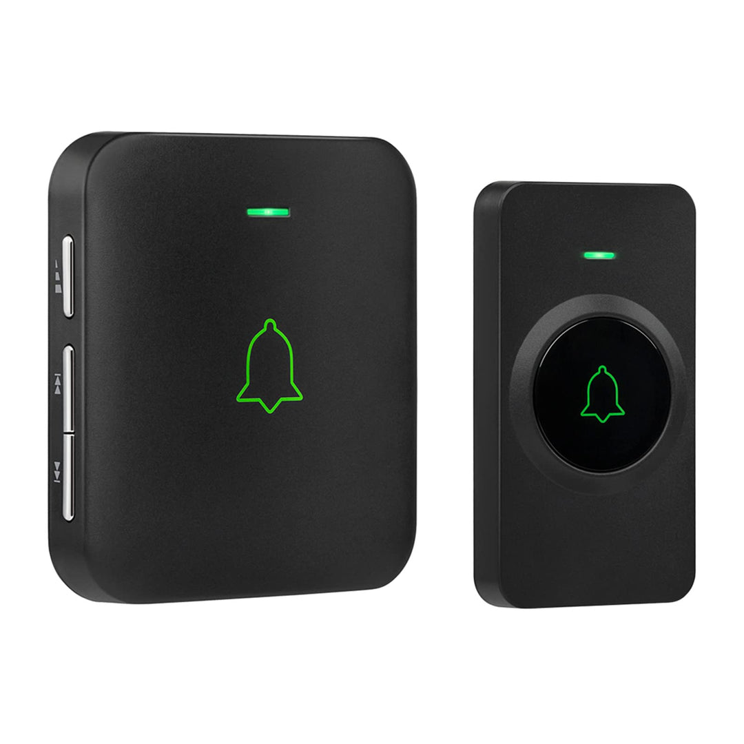 Wireless Door Bell, Mini CB-11 Waterproof Doorbell Chime Operating at 1000 Feet with 52 Melodies, 5 Volume Levels &amp; LED Flash