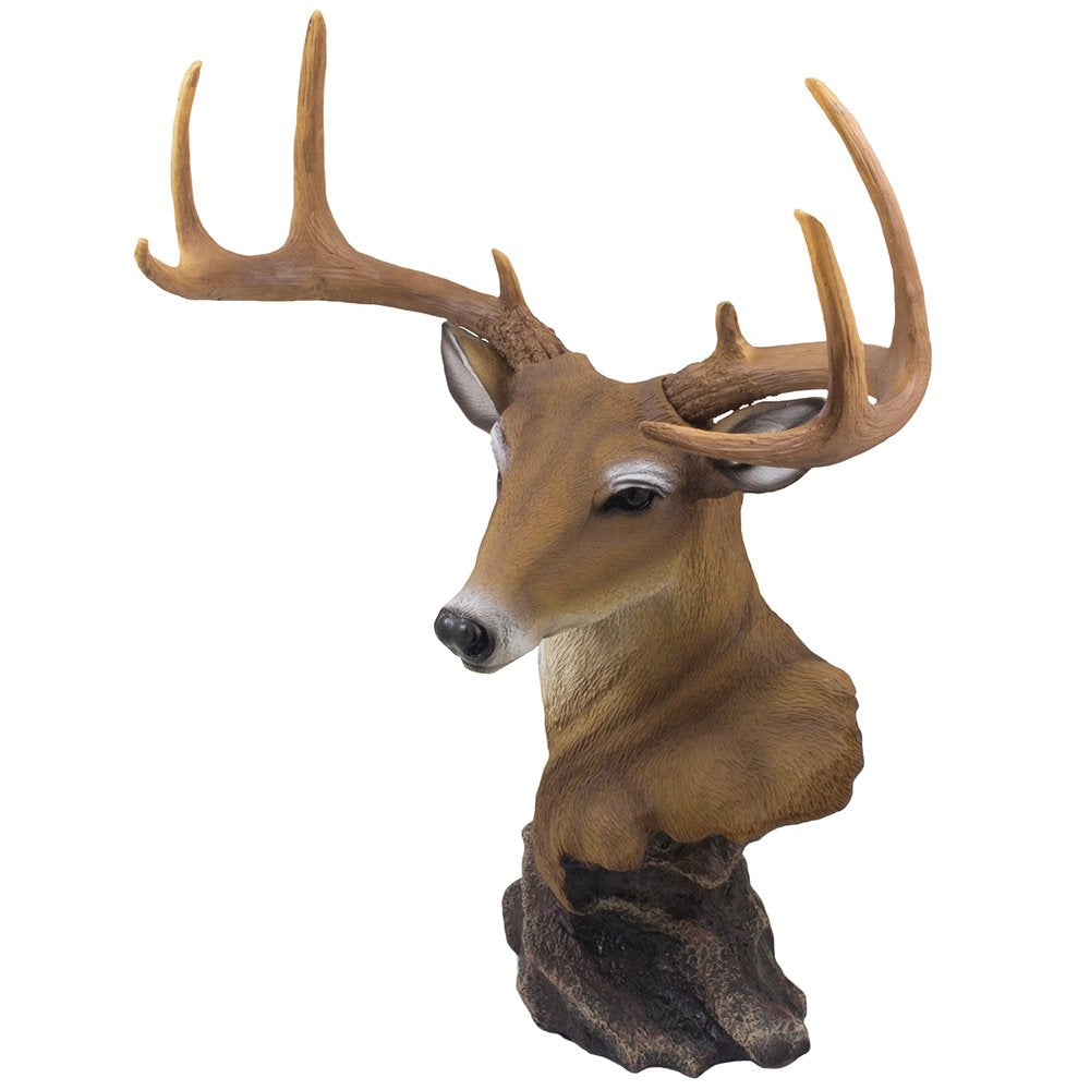 Home 'n Gifts Decorative Buck Bust Statue or Deer Head Sculpture with 8-point Antlers