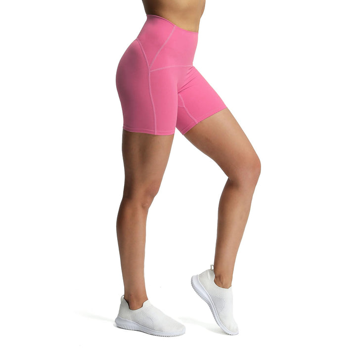 Aoxjox Scarlett Scrunch Workout Biker Shorts for Women Tummy Control High Rise Exercise Athletic Gym Running Yoga Shorts 6 (Navy, Small)