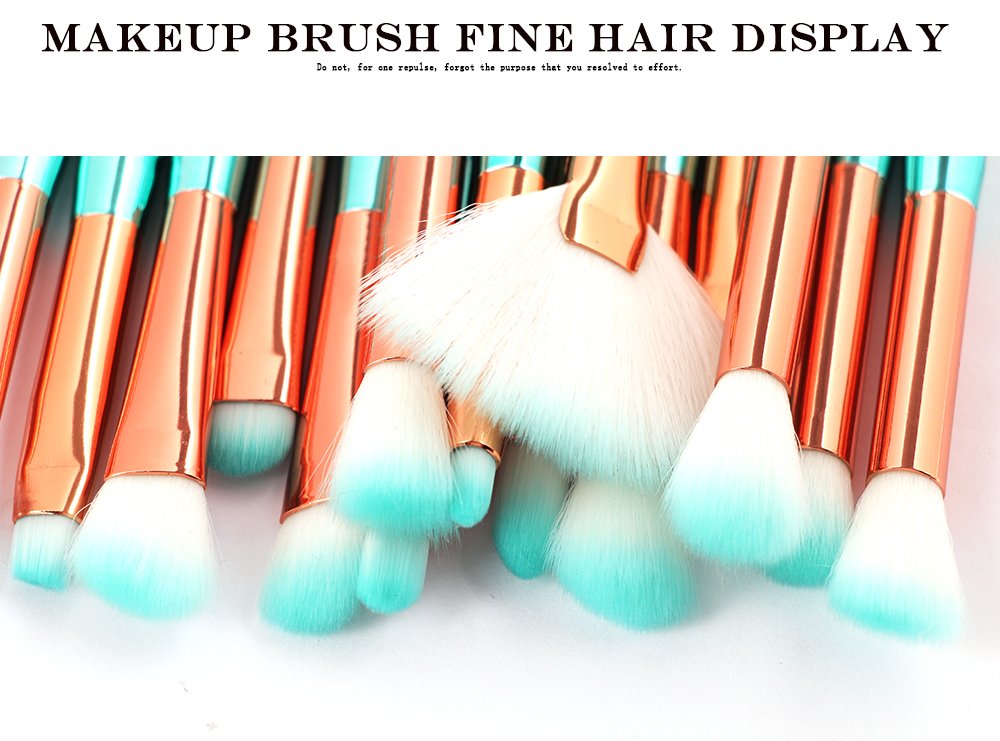LHEI 11 Pcs Mermaid Makeup Brush Set with Gift Box Professional Eye Makeup Brushes For Eyeshadow Concealer Eyeliner Brow Blending Brush Tool
