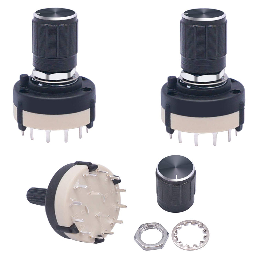 Taiss 3pcs Rotary Switch RS26 2P12T Band Switch Band Ch
