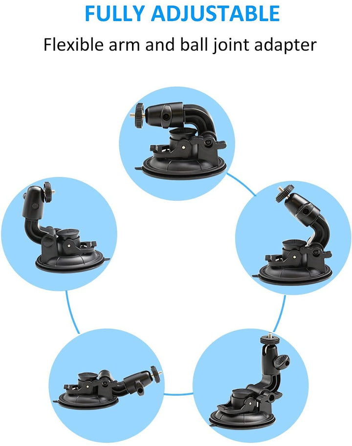 EXSHOW Car Camera Mount Holder for GoPro, Suction Cup C