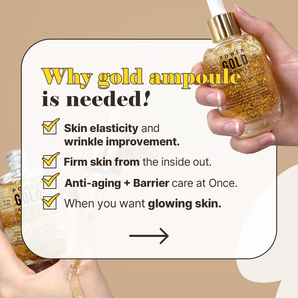 Power Enhancing Gold Ampoule [1.69 fl. Oz. / 50ml] 99.99% Pure 24K Gold Serum