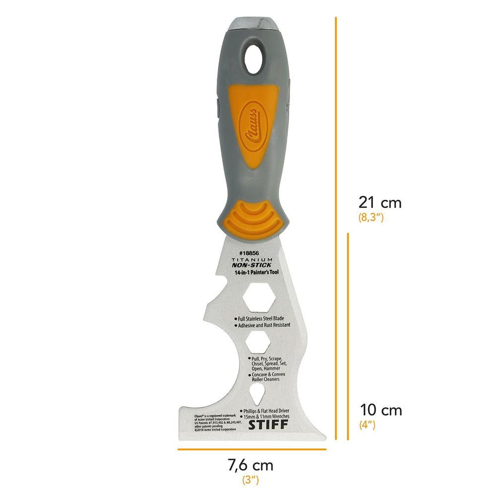 18856 14-in-1 Titanium Non-Stick Painter's Tool with Philip's and Flat-Head Driver