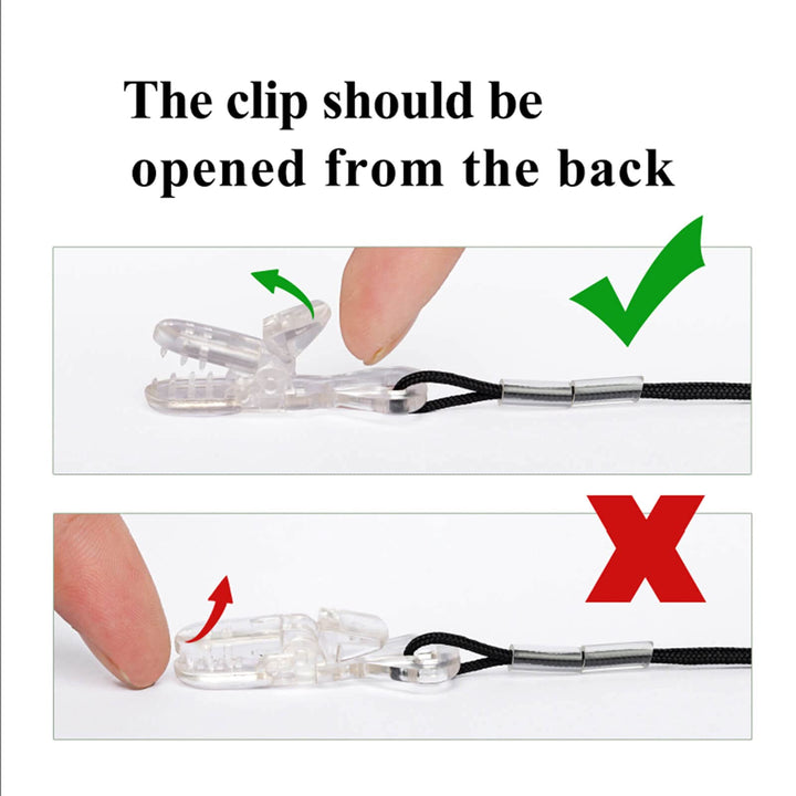 Hearing Aid Clip for Seniors Adults - Anti-Lost Lanyard Protector BTE Clip Holder Rope with Loops and Clip and Security Clip(Black)
