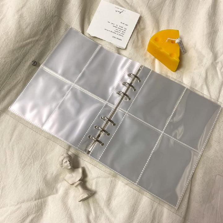 Photocard Binder Kpop Photocard Holder Book,200 Pockets Portable Photo Album,Shiny Clear Binder Cover Refillable Notebook for Mini Instax,Business Card,Postcards,Picture Storage White