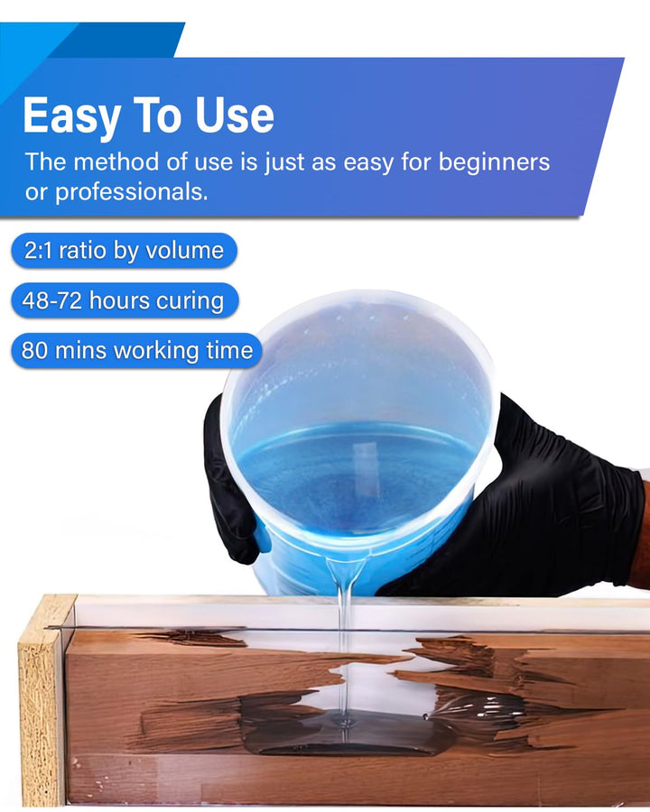 Epoxy Resin Kit - Crystal Clear Resin & Hardener Casting Fast Epoxy for Jewelry Crafts & Art Resin - Food Safe, Self Leveling with High Gloss, UV & Heat Resistant, No Bubble & Yellowing 16 Oz