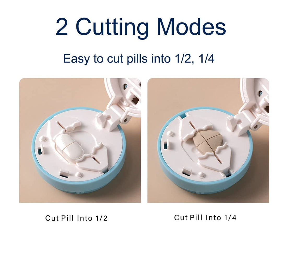 Safety Hidden Blade Pill Cutter and Storage for Splitti