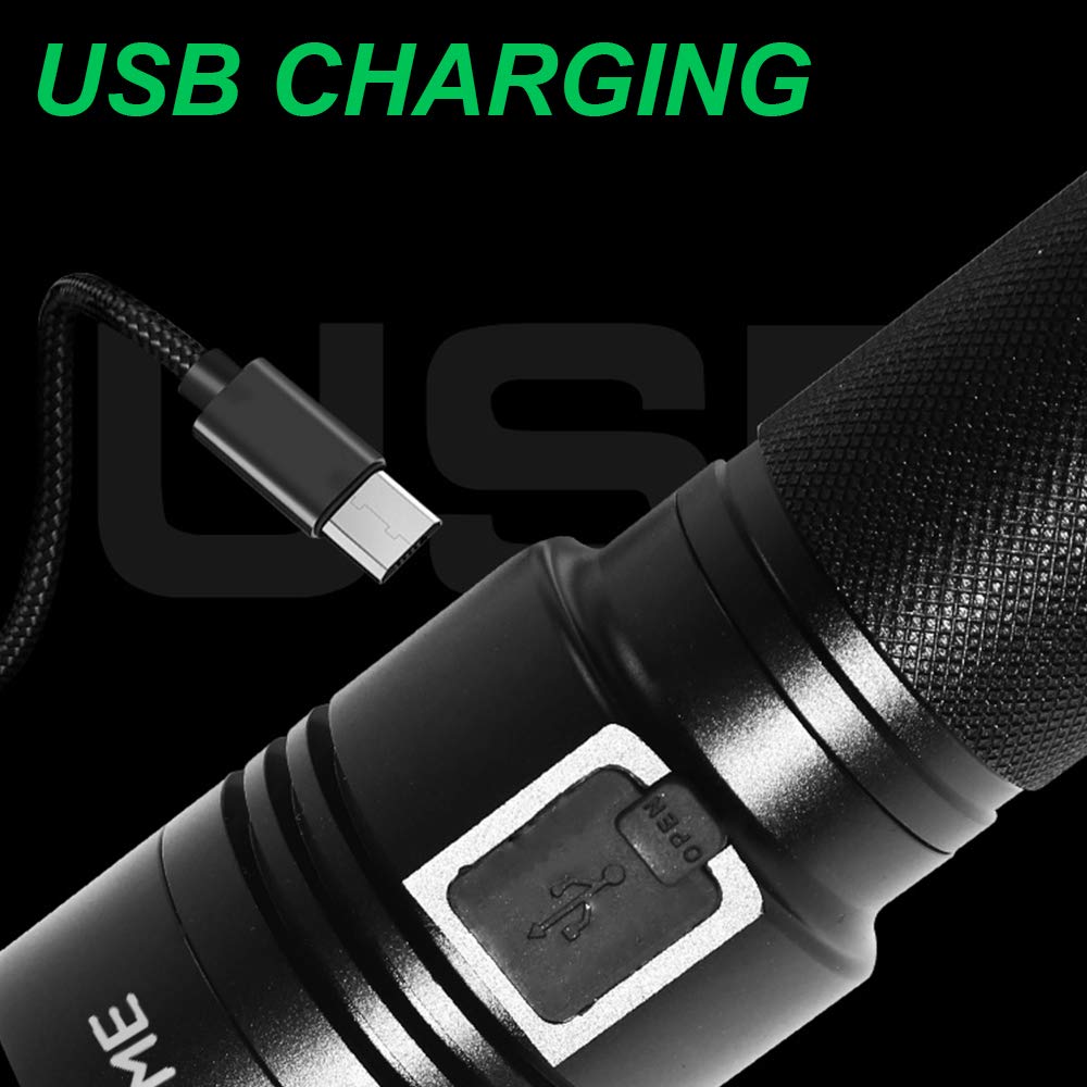 AHOME V3 UV Blacklight Flashlight [USB Rechargeable] 10W Black Light 395nm Ultraviolet LED Lamp, Scorpion Finder & Pet Urine Detector with Charging Cable