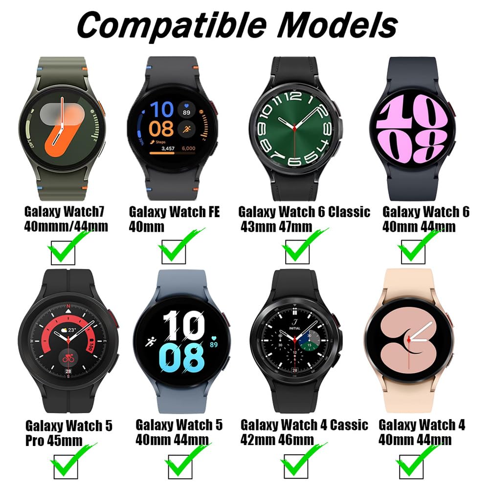 No Gap Connector Adapter Accessories For Galaxy Watch 4 &amp; 5 &amp; 6 &amp; 7 Bands, 20mm Stainless Steel Strap Band Connector Compatible with Samsung Galaxy Watch 7/6/5/4 Classic/Watch 5 Pro/Watch 4 Classic