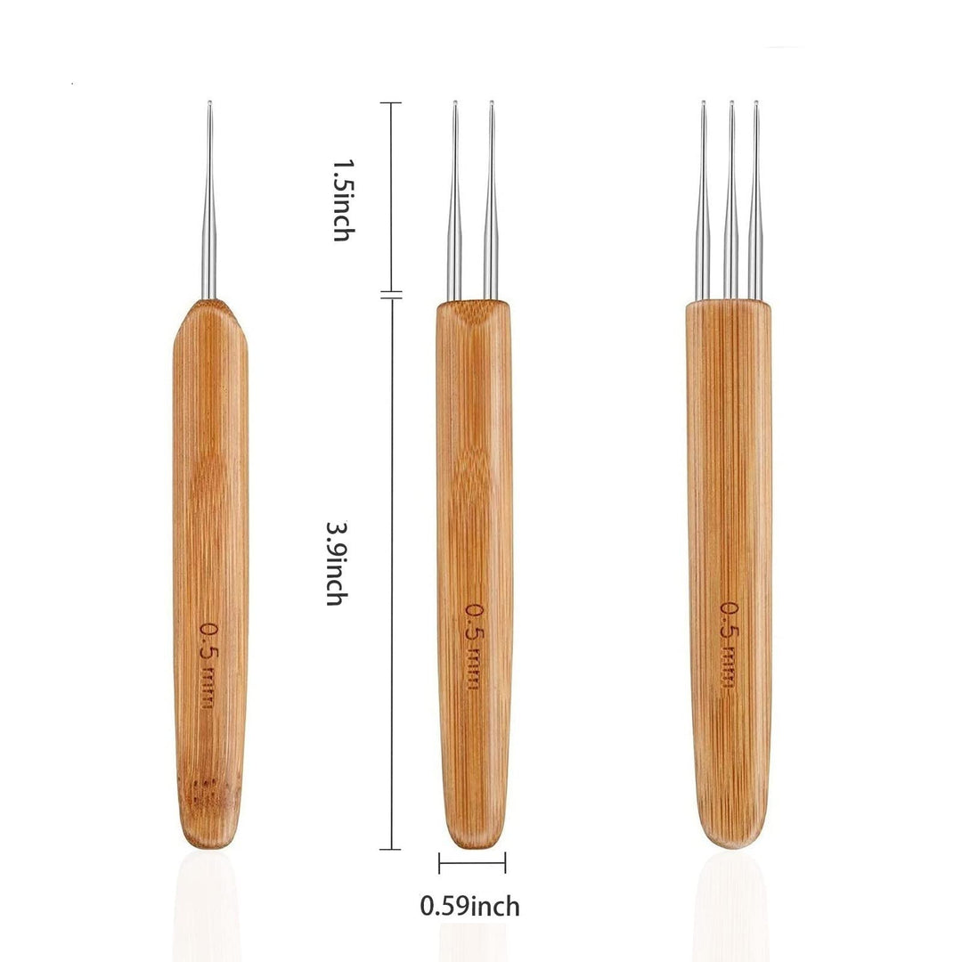 Dreadlock Hook Tool, 3 Pcs Dreadlocks Crochet Hooks Needles Tool, Crochet Hook Needle for Hair Dreadlock Braid Craft 0.5 mm 1 Hook, 2 Hooks, 3 Hooks(0.5MM)