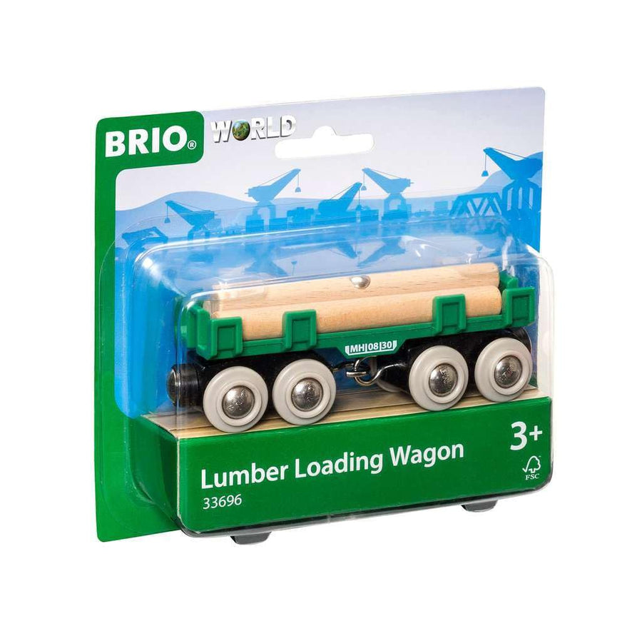 BRIO World - 33696 Lumber Loading Wagon | 4 Piece Toy T